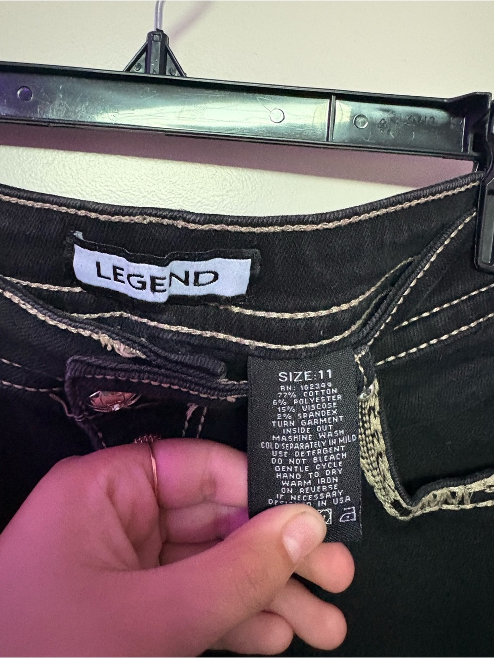 Women's Bootcut Jeans black with Contrast Stitching - Picture 6 of 6